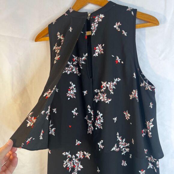 Apt 9 Sleeveless Floral Print Aline Dress Ruffled Bodice Dressy Size Large - Picture 7 of 11